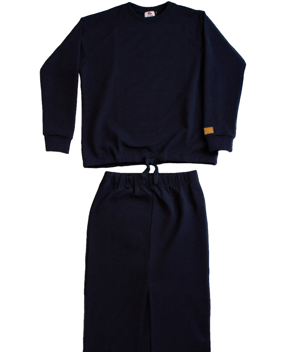 Conjunto Azul Marino Sudadera + Falda