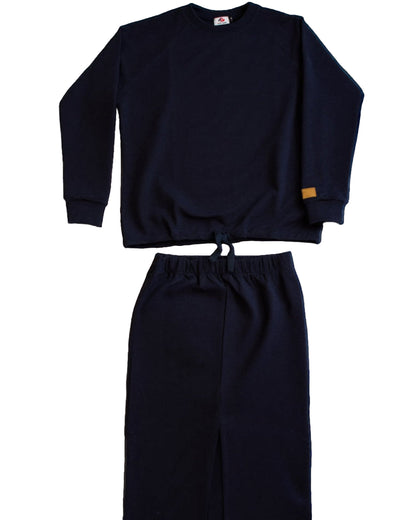 Conjunto Azul Marino Sudadera + Falda